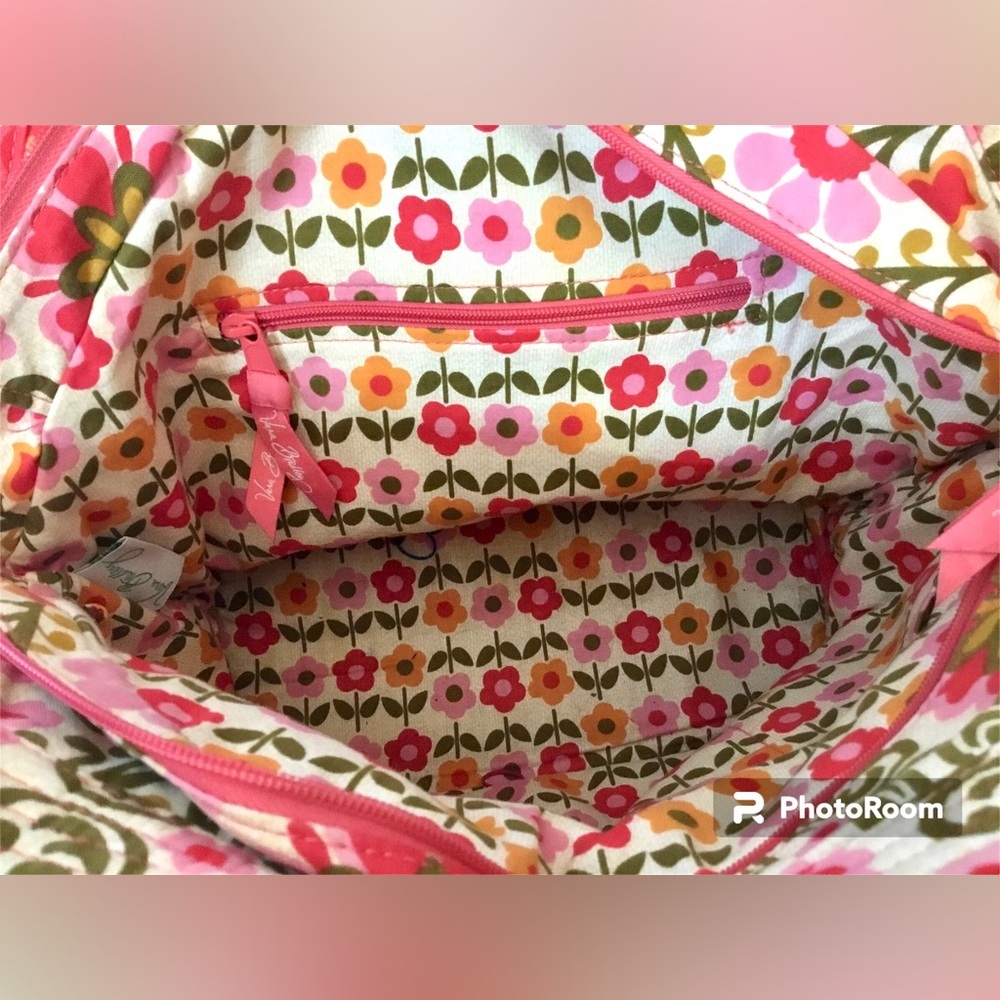 Vera Bradley Alice Folkloric Bag Pink Yellow Retired Quilted Purse - Picture 7 of 11